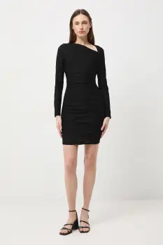 Medicine rochie culoarea negru, mini, mulata imagine