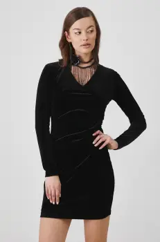 Medicine rochie culoarea negru, mini, mulata imagine