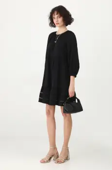 Medicine rochie culoarea negru, mini, oversize imagine