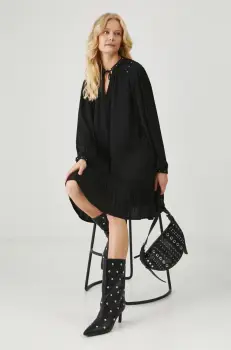 Medicine rochie culoarea negru, mini, oversize imagine