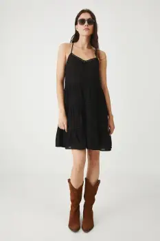 Medicine rochie culoarea negru, mini, oversize imagine