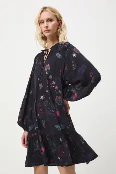 Medicine rochie culoarea negru, mini, oversize imagine