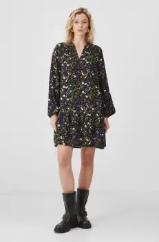 Medicine rochie culoarea negru, mini, oversize imagine