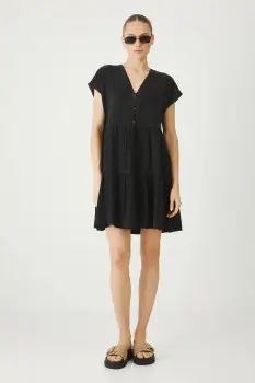 Medicine rochie culoarea negru, mini, oversize imagine