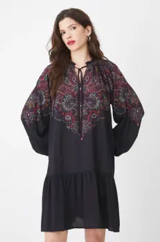 Medicine rochie culoarea negru, mini, oversize imagine