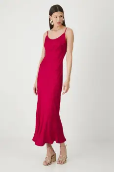 Medicine rochie culoarea rosu, maxi, mulata imagine