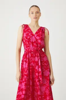 Medicine rochie culoarea rosu, midi, evazati imagine