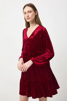 Medicine rochie culoarea rosu, mini, evazati imagine