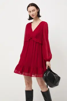 Medicine rochie culoarea rosu, mini, evazati imagine