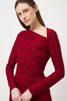 Medicine rochie culoarea rosu, mini, mulata imagine