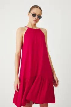 Medicine rochie culoarea rosu, mini, oversize imagine