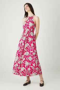 Medicine rochie culoarea roz, maxi, evazati imagine