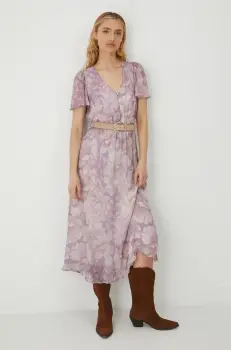 Medicine rochie culoarea roz, maxi, evazati imagine