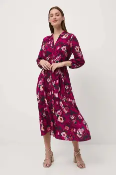 Medicine rochie culoarea roz, midi, evazati imagine