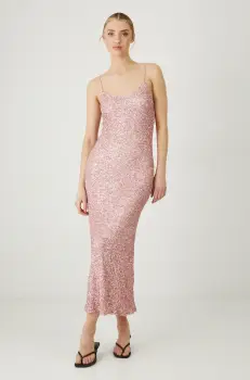 Medicine rochie culoarea roz, midi, mulata imagine