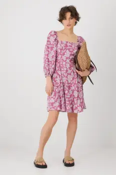 Medicine rochie culoarea roz, mini, evazati imagine