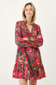 Medicine rochie culoarea roz, mini, evazati imagine