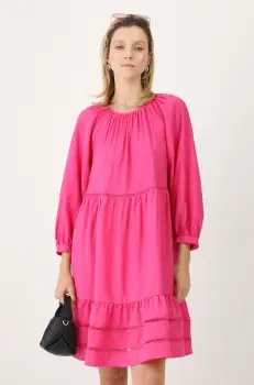 Medicine rochie culoarea roz, mini, oversize imagine