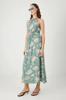 Medicine rochie culoarea turcoaz, maxi, evazati imagine