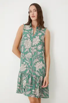 Medicine rochie culoarea turcoaz, midi, oversize imagine