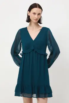 Medicine rochie culoarea turcoaz, mini, evazati imagine