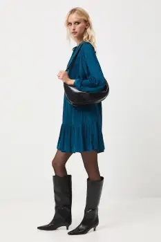 Medicine rochie culoarea turcoaz, mini, oversize imagine