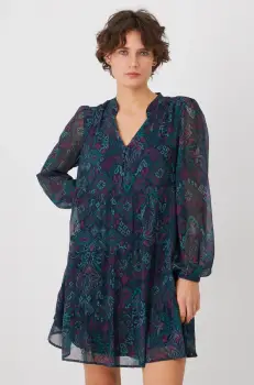 Medicine rochie culoarea turcoaz, mini, oversize imagine