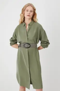 Medicine rochie culoarea verde, midi, drept imagine