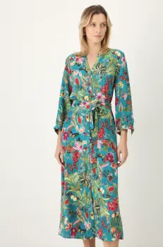 Medicine rochie culoarea verde, midi, evazati imagine