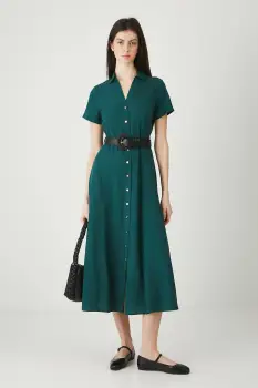 Medicine rochie culoarea verde, midi, evazati imagine
