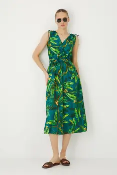 Medicine rochie culoarea verde, midi, evazati imagine