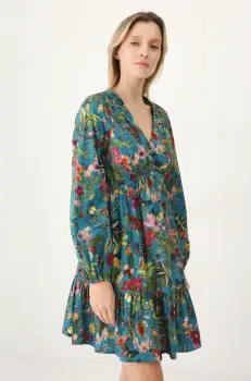 Medicine rochie culoarea verde, mini, evazati imagine