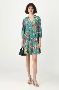 Medicine rochie culoarea verde, mini, oversize imagine