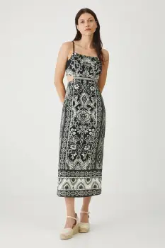 Medicine rochie din amestec de in culoarea negru, midi, mulata imagine