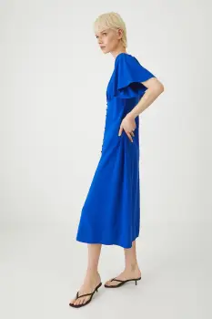 Medicine rochie din amestec de in midi, evazati imagine