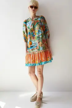 Medicine rochie din bumbac mini, oversize imagine