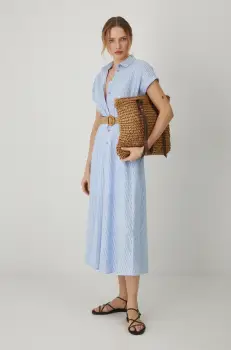 Medicine rochie din in midi, evazati imagine