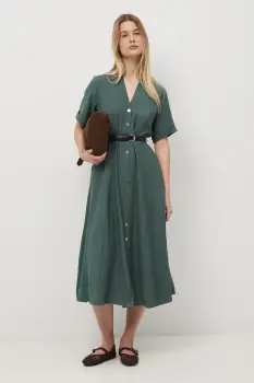 Medicine rochie evazata cu amestec de vascoza imagine