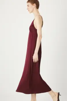 Medicine rochie midi evazat de culoare bordo imagine