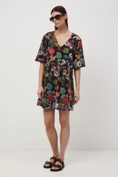 Medicine rochie oversized cu amestec de vascoza imagine