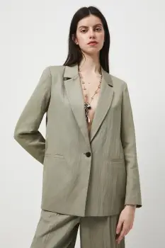 Medicine sacou culoarea verde, un singur rand de nasturi, uni imagine