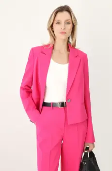 Medicine sacou femei, culoarea roz, un singur rand de nasturi, neted imagine