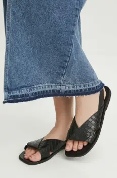 Medicine sandale de piele femei, culoarea negru imagine