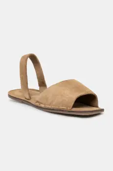 Medicine sandale din piele intoarsa femei, culoarea bej imagine