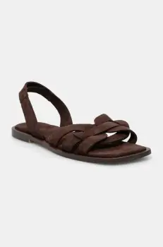 Medicine sandale din piele intoarsa femei, culoarea maro imagine