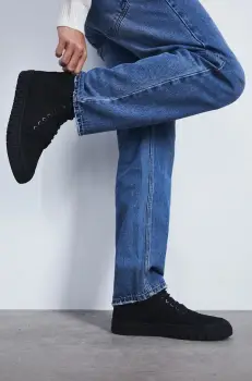 Medicine tenisi de piele barbati, culoarea negru imagine