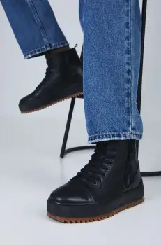 Medicine tenisi de piele barbati, culoarea negru imagine