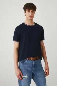 Medicine tricou barbati, culoarea albastru marin, neted imagine