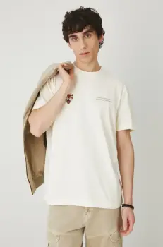 Medicine tricou barbati, culoarea bej, cu imprimeu imagine