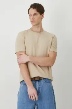 Medicine tricou barbati, culoarea bej, neted imagine